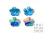 Aqua AB 13.5mm Crystal Flower Charm - 4 Pack